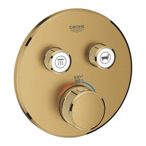 Main product image of Grohtherm Dual Function Thermostatic Valve Trim (Brushed Cool Sunrise)
