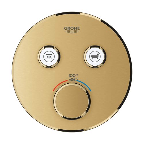 Main product image of Grohtherm Dual Function Thermostatic Valve Trim (Brushed Cool Sunrise)