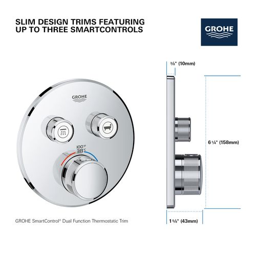 Main product image of Grohtherm Dual Function Thermostatic Valve Trim (Brushed Cool Sunrise)