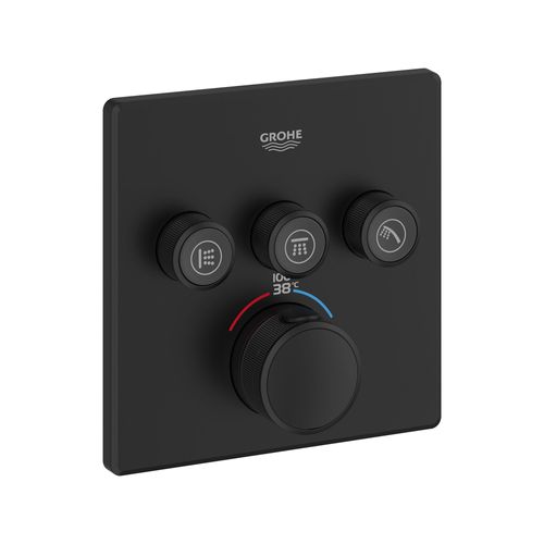 Main product image of Grohtherm SmartControl Triple Function Thermostatic Valve Trim (Matte Black)