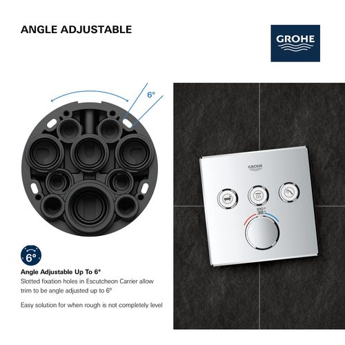 Main product image of Grohtherm SmartControl Triple Function Thermostatic Valve Trim (Matte Black)
