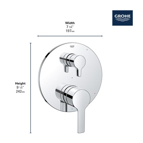 Main product image of Lineare Pressure Balance Valve Trim With 2-way Diverter With Cartridge (Chrome)