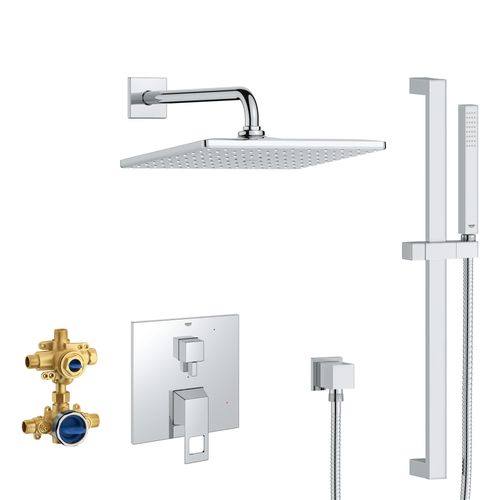 Main product image of Eurocube 2-Handle Pressure Balance Rainshower Bundle 1.75 GPM (Chrome)