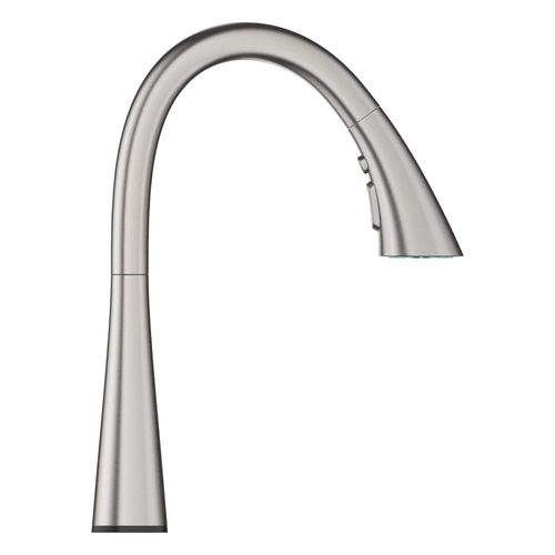 Main product image of Zedra Single-Handle Pull Down Kitchen Faucet Triple Spray 1.75 GPM w/ Touch Tech (Supersteel), 30205DC2