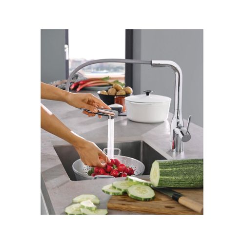 Main product image of Essence Single-Handle Pull-Out Kitchen Faucet Dual Spray 1.75 Gpm (Chrome)