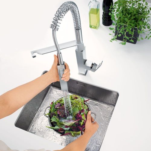 Main product image of Eurocube Single-Handle Semi-Pro Dual Spray Kitchen Faucet 1.75 Gpm (Supersteel), 31401DC0