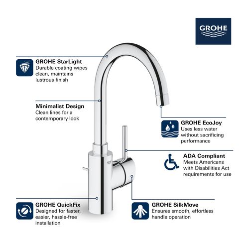 Main product image of Concetto Single Hole Single-Handle L-Size Bathroom Faucet, 1.2 GPM (Brushed Cool Sunrise), 32138GN2