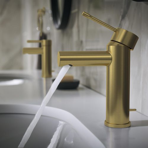 Main product image of Essence New Single Hole Single-Handle S-Size Bathroom Faucet, 1.2 GPM (Brushed Cool Sunrise), 32216GNA
