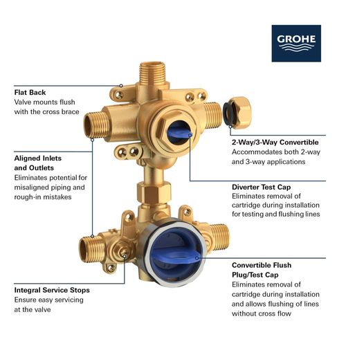 Main product image of Grohsafe 3.0 Pressure Balance Valve w/ Integrated Diverter (Unfinished)
