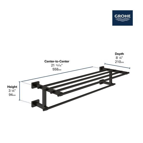 Main product image of Essentials Cube23-5/8" Multi-Towel Rack (Matte Black)