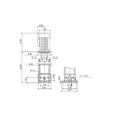 Main product image of CRN 3-7 A-CX-A-E-HQQE Stainless Steel Vertical Multistage Centrifugal Pump, 3/4 HP, 7 Stage, 3 Phase, 230/460V