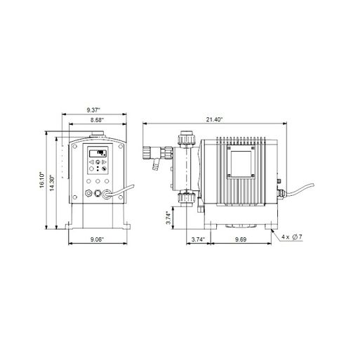 Main product image of DME 375-10AR SS/E/SS-F-32A2A2F-10 Stainless Steel Digital Diaphragm Dosing Pump, 100V