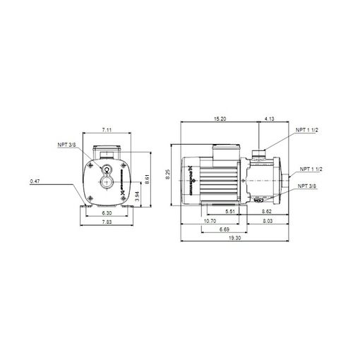 Main product image of CM 10-2 A-S-I-E-AQQE E-A-A-N Stainless Steel Horizontal Multistage Pump, 3.4 HP, 3 Phase, 208-230/440-480V