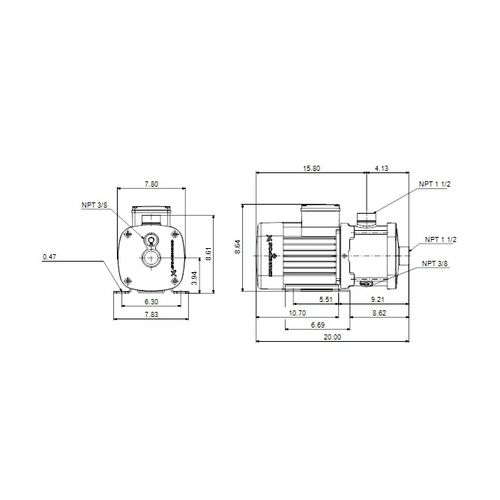 Main product image of CM 10-3 A-S-I-E-AQQE E-A-A-N Stainless Steel Horizontal Multistage Pump, 5.4 HP, 3 Phase, 208-230/440-480V