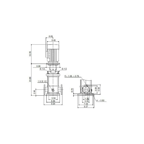 Main product image of CR 3-17 K-FGJ-A-E-HQQE Cast Iron Vertical Multistage Centrifugal Pump, 3 HP, 17 Stage, 3 Phase, 230/460V