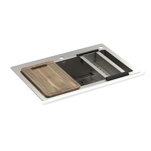 Main product image of 1800 Series 33" X 22" Stainless Steel 18 Gauge Single Bowl Dual Mount Sink, GS181012BUX