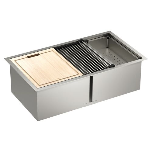 Main product image of Luxe Chef 33" x 19" x 10" Stainless Steel 18 Gauge Double Bowl Undermount Sink, GS182040BUX