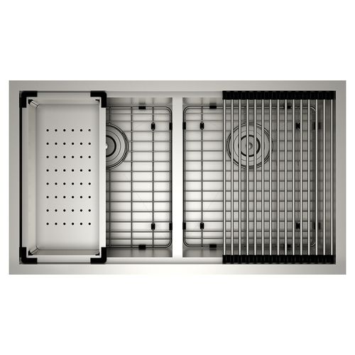 Main product image of Luxe Chef 33" x 19" x 10" Stainless Steel 18 Gauge Double Bowl Undermount Sink, GS182040BUX