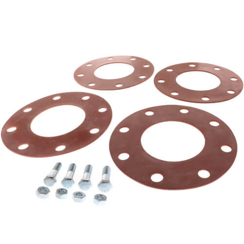 Main product image of 4" Full Face Red Rubber Gasket & Steel Bolt Kit