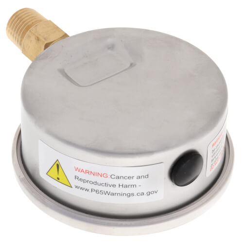 Main product image of 2.5" Stainless Steel Liquid Filled Gauge, Bottom Mount, w/ Brass Internals (0-100 PSI)