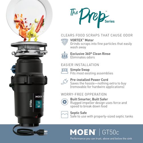 Main product image of GT Series 1/2 Horsepower Garbage Disposal, GT50C