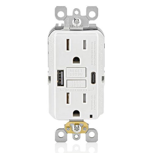 Main product image of 15A SmartLockPro Self-Test GFCI Combination Type A/C - White