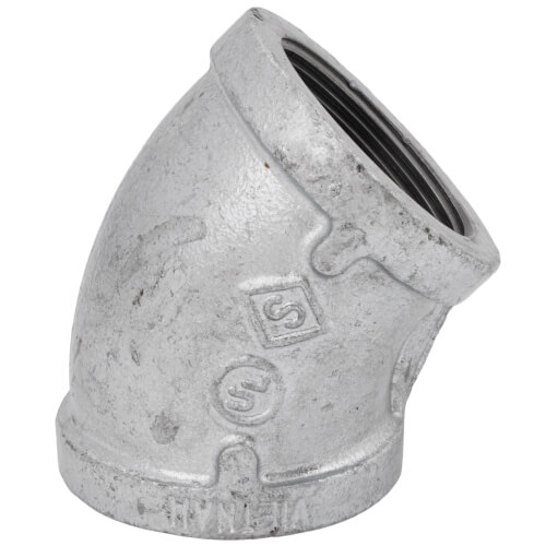 Main product image of 1-1/2" Galvanized Malleable 45-Degree Elbow