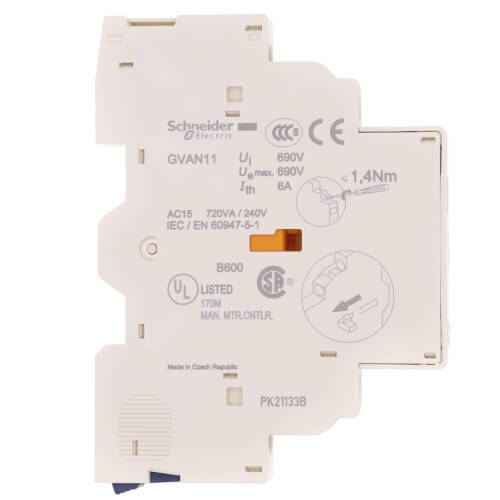 Main product image of Normally Open/Normally Closed Left Mount Auxiliary Contactor