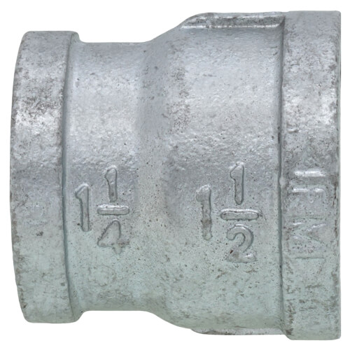 Main product image of 1-1/2" x 1-1/4" Galvanized Malleable Reducing Coupling