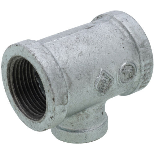Main product image of 1" x 1" x 1/2" Galvanized Reducing Tee