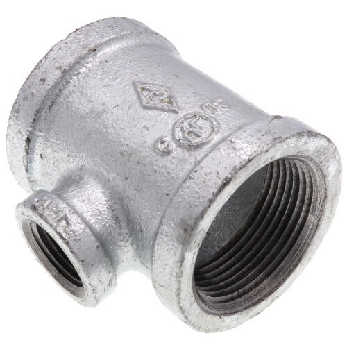 Main product image of 1-1/4" x 1-1/4" x 1/2" Galvanized Reducing Tee