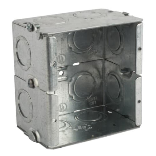 2-1/2" Deep Gangable Masonry Box w/ 1/2" & 3/4" Knockouts, 31.6 cu. in Capacity