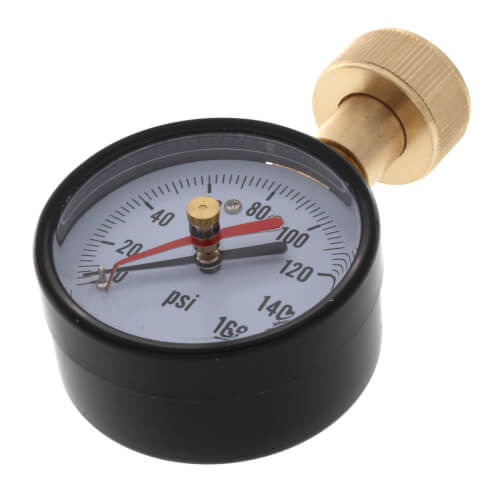 Main product image of 2-1/2" PET Economy Maximum Pointer Water Test Pressure Gauge (0-160 PSI)
