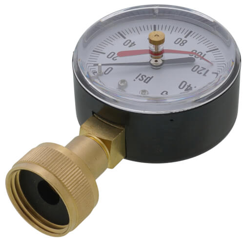 2.5" Economy Maximum Pointer Water Test Pressure Gauge, Top Mount (0-160 PSI)