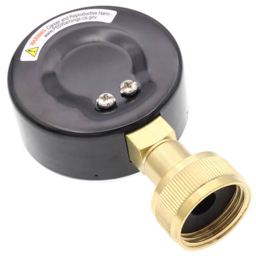 Main product image of Water Test Gauge, 3/4" Hose Thread, Top Mount (0 - 300 PSI)