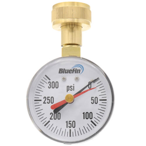Main product image of Water Test Gauge, 3/4" Hose Thread, Top Mount (0 - 300 PSI)
