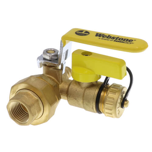 Main product image of 1/2" PEX Crimp x FNPT Union Pro-Pal Ball Valve w/ Drain & Reversible Handle (Lead Free)