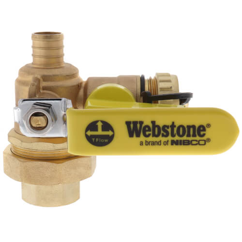 Main product image of 3/4" PEX Crimp x FNPT Union Pro-Pal Ball Valve w/ Drain & Reversible Handle (Lead Free)