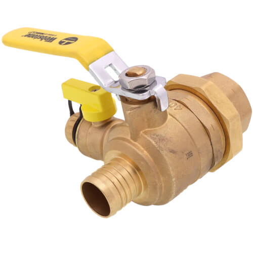 Main product image of 1-1/2" PEX Crimp x FNPT Union Pro-Pal Ball Valve w/ Drain & Reversible Handle (Lead Free)