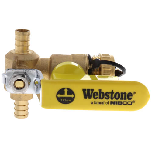 1/2" PEX Crimp Pro-Pal Ball Valve w/ Drain & Reversible Handle (Lead Free)