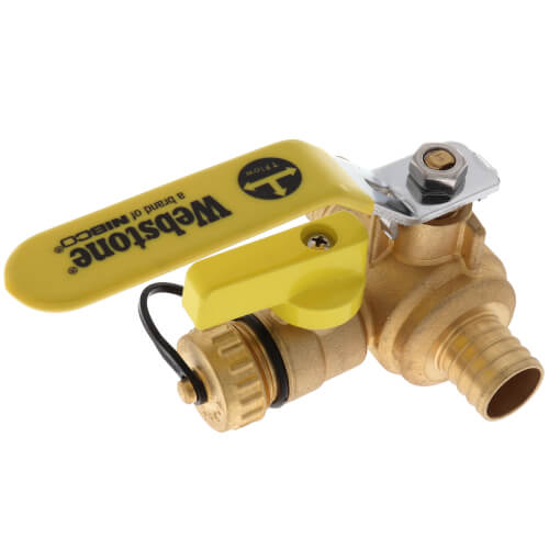 1" PEX Crimp Pro-Pal Ball Valve w/ Drain & Reversible Handle (Lead Free)