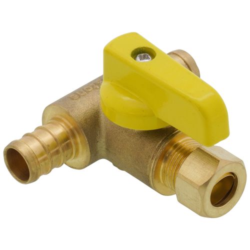 Main product image of 3/8" OD Compression x 1/2" F1807 PEX Run Pro-Pal T-Valve Full Port Forged DZR Brass Ball Valve w/ Integrated Tee Fitting, Adjustable Packing Gland & Reversible Handle (LF)