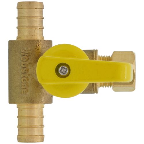Main product image of 3/8" OD Compression x 1/2" F1807 PEX Run Pro-Pal T-Valve Full Port Forged DZR Brass Ball Valve w/ Integrated Tee Fitting, Adjustable Packing Gland & Reversible Handle (LF)