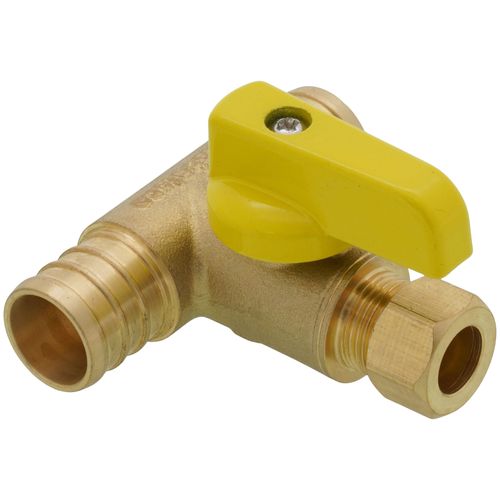 Main product image of 3/8" OD Compression x 3/4" F1807 PEX Run Pro-Pal T-Valve Full Port Forged DZR Brass Ball Valve w/ Integrated Tee Fitting, Adjustable Packing Gland & Reversible Handle (LF)