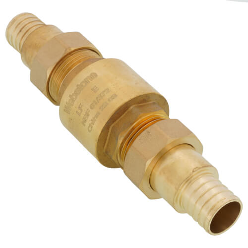 H10814W stone H10814W 1" F1807 PEX DZR Brass InLine Spring Loaded Check Valve w