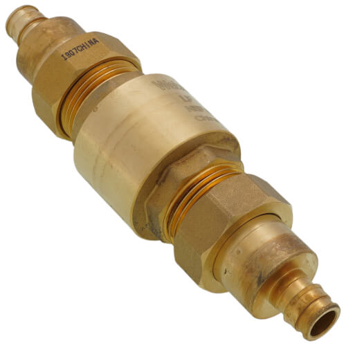 H10832W stone H10832W 1/2" F1960 PEX DZR Brass InLine Spring Loaded Check Valve
