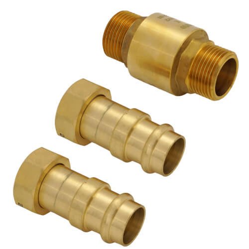 3/4" Press Forged DZR Brass In-Line Spring Loaded Check Valve w/ Dual Union Ends (Lead Free)
