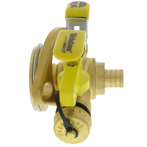3/4" PEX Crimp Isolator Ball Valve w/ Multi-Function Drain & Rotating Flange, Lead Free