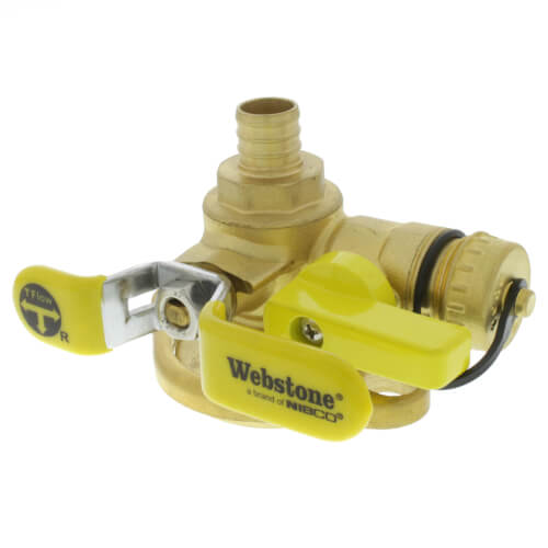 3/4" PEX Crimp Isolator Ball Valve w/ Multi-Function Drain & Rotating Flange, Lead Free