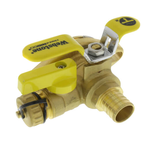 Main product image of 1" PEX Crimp Isolator Ball Valve w/ Multi-Function Drain & Rotating Flange, Lead Free